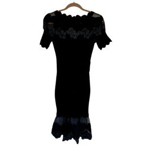 Yigal Azrouel Lace Knit Midi Dress